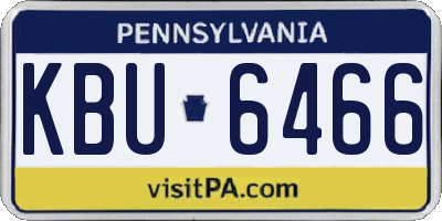 PA license plate KBU6466