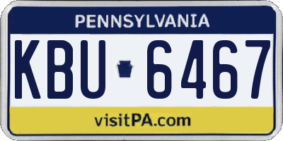 PA license plate KBU6467
