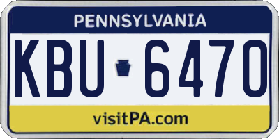 PA license plate KBU6470
