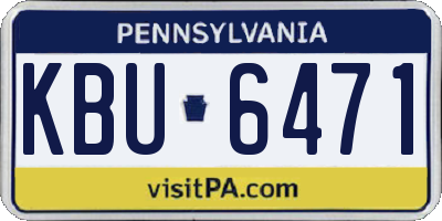 PA license plate KBU6471