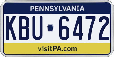 PA license plate KBU6472