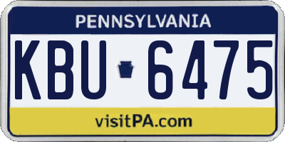 PA license plate KBU6475