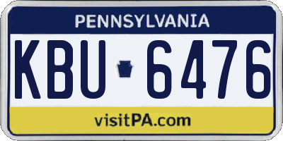 PA license plate KBU6476