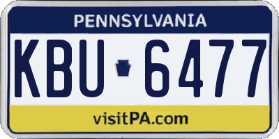 PA license plate KBU6477