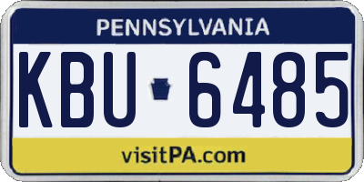 PA license plate KBU6485