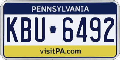 PA license plate KBU6492