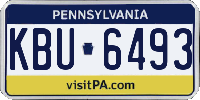 PA license plate KBU6493