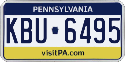 PA license plate KBU6495