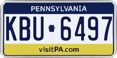 PA license plate KBU6497