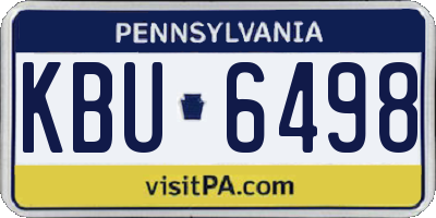 PA license plate KBU6498
