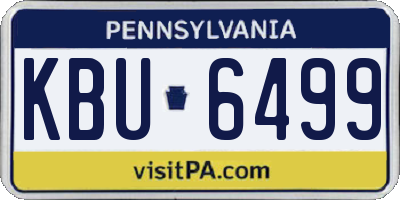 PA license plate KBU6499