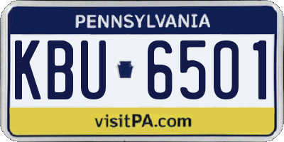 PA license plate KBU6501