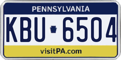 PA license plate KBU6504