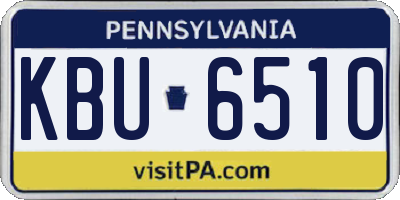 PA license plate KBU6510