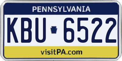 PA license plate KBU6522