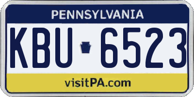 PA license plate KBU6523
