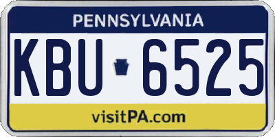 PA license plate KBU6525