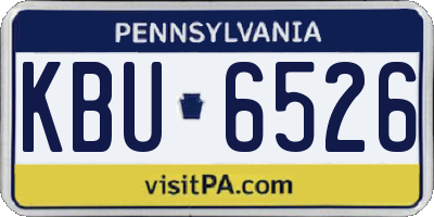 PA license plate KBU6526