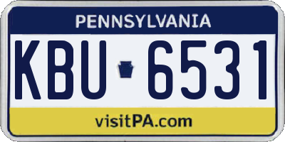 PA license plate KBU6531