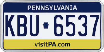 PA license plate KBU6537