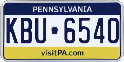 PA license plate KBU6540
