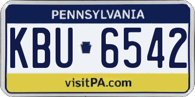PA license plate KBU6542