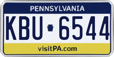 PA license plate KBU6544
