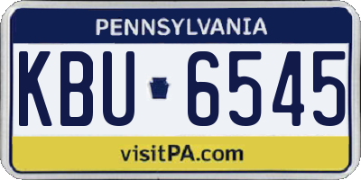 PA license plate KBU6545