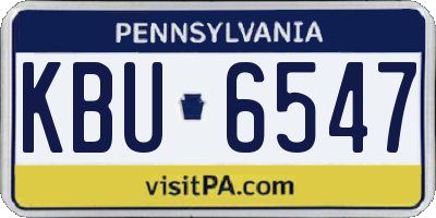 PA license plate KBU6547
