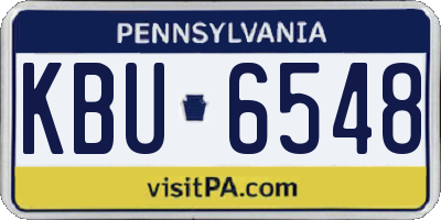 PA license plate KBU6548