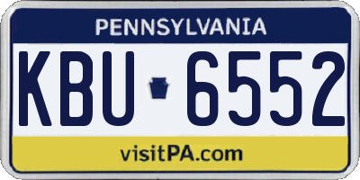 PA license plate KBU6552