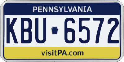 PA license plate KBU6572