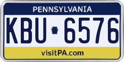 PA license plate KBU6576