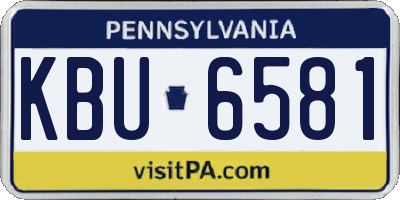 PA license plate KBU6581