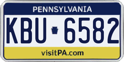 PA license plate KBU6582