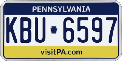 PA license plate KBU6597
