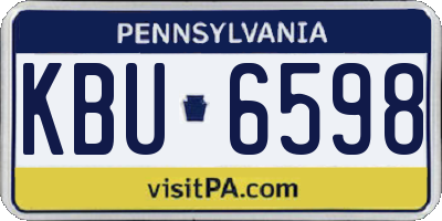 PA license plate KBU6598