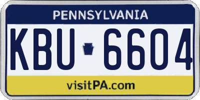 PA license plate KBU6604