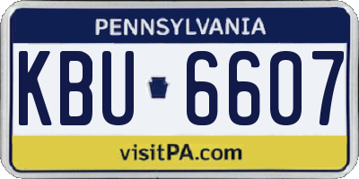 PA license plate KBU6607