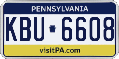 PA license plate KBU6608