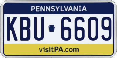PA license plate KBU6609