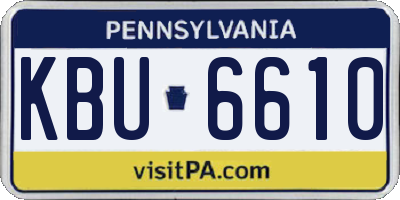 PA license plate KBU6610