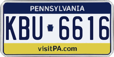 PA license plate KBU6616