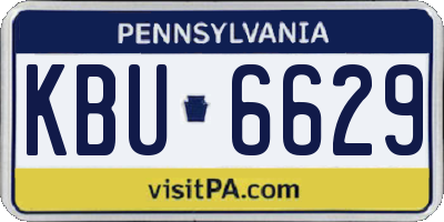 PA license plate KBU6629