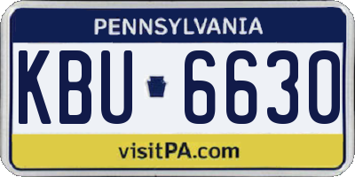 PA license plate KBU6630