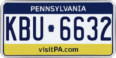 PA license plate KBU6632