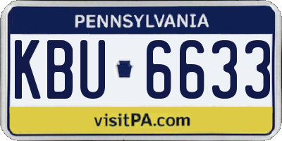 PA license plate KBU6633