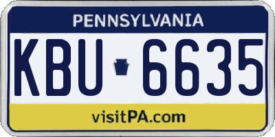 PA license plate KBU6635