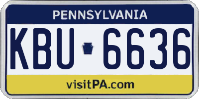 PA license plate KBU6636