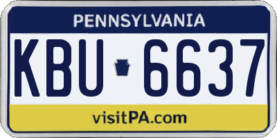 PA license plate KBU6637
